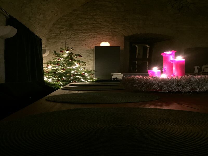 The Christmas tree at Tubbrid Castle.