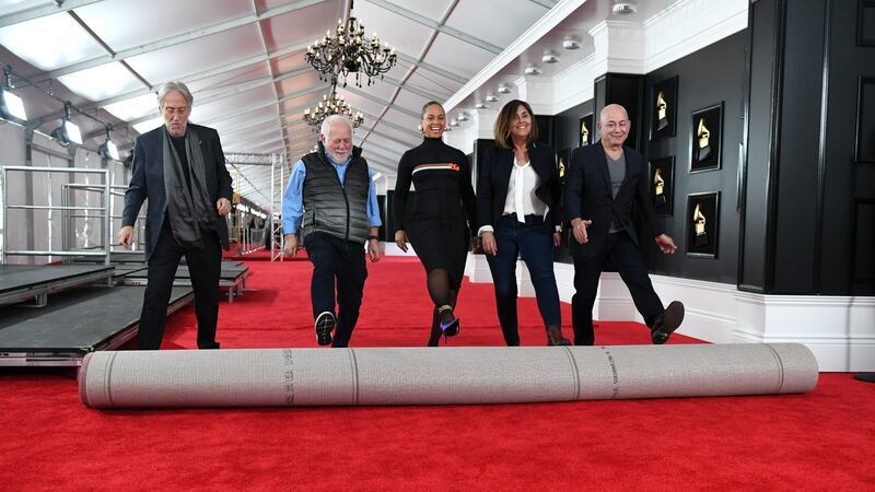 President of The Recording Academy Neil Portnow, executive producer Ken Ehrlich, singer and host Alicia Keys, Grammys talent producer Chantel Saucedo, and  Jack Sussman of broadcaster CBS at the preview for the  61st annual Grammy Awards   in Los Angeles. Photograph:  Kevin Winter/Getty Images