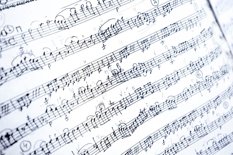 Sheet music on display during the music sessions in Dundalk. Photograph: Tom Honan
