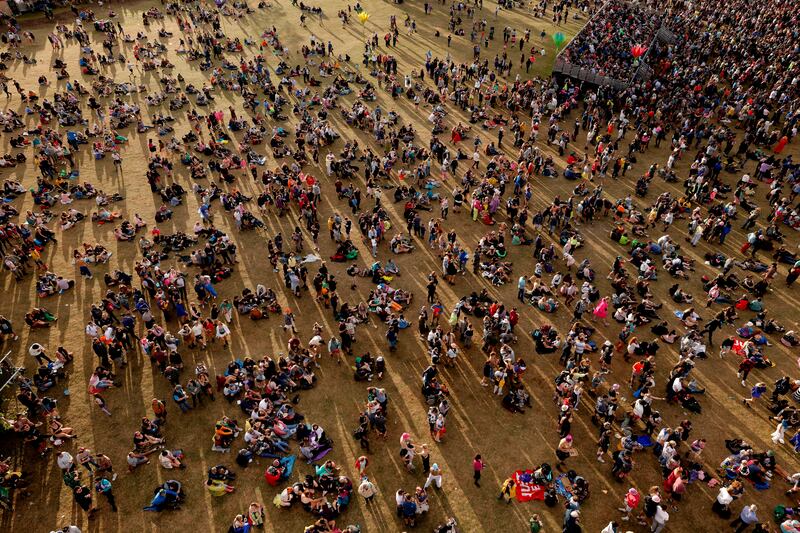 Evening sunshine lights the crowds at Electric Picnic 2022 in Stradbally, Co Laois. Photograph: Alan Betson/The Irish Times

