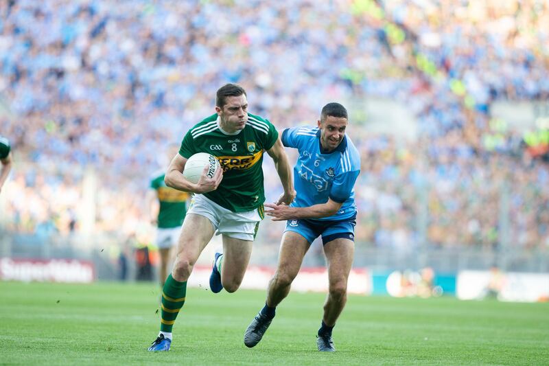 Dublin's James McCarthy and Kerry's David Moran in the 2019 All-Ireland final replay at Croke Park. Photograph: Tom Honan 