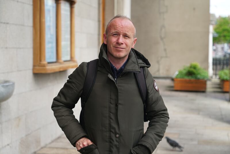 Adrian Armstrong visited Dublin's Pro Cathedral to pay his respects to Pope Francis.  Photograph: Enda O'Dowd 
