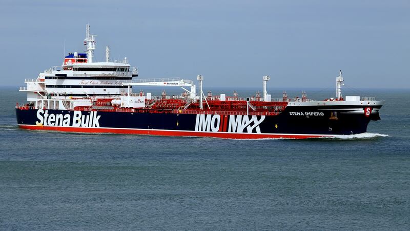 The crude oil tanker Stena Impero in Rotterdam, The Netherlands, April 3rd 2018. Photograph: Jan Verhoog/Marinetraffic.com/EPA