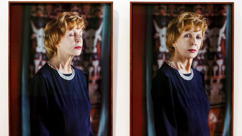 The portrait of Edna O’Brien by photographer Mandy O’Neill which was unveiled at the National Gallery of Ireland on the writer’s 90th birthday. Photograph: Maxwells