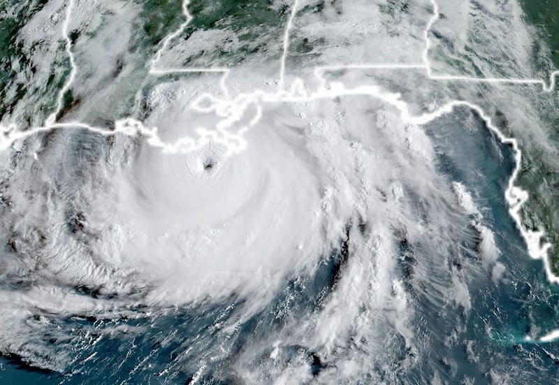 Hurricane Ida over the Gulf of Mexico on August 29th, 2021. Photograph: Handout/NOAA/GOES/AFP via Getty