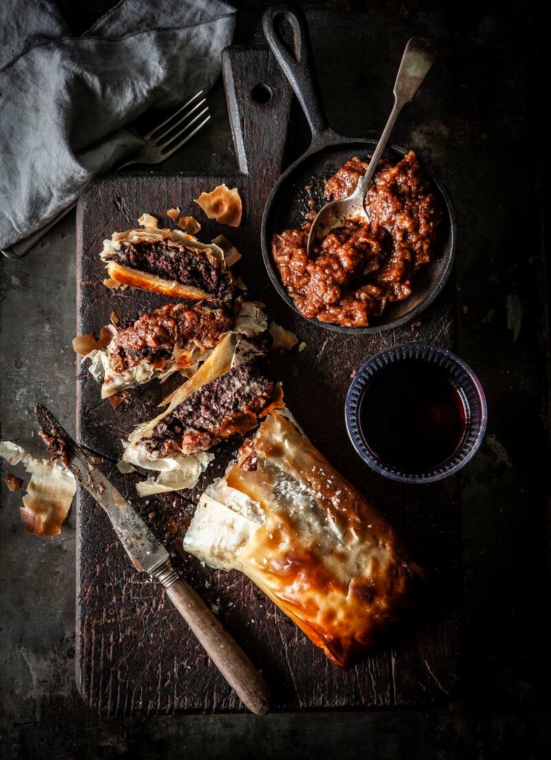 Black-pudding strudel