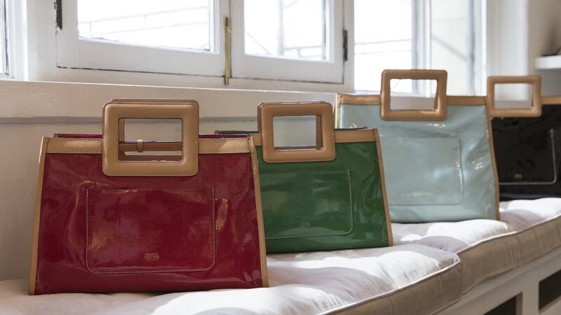 The patent leather bag Kate Spade designed for spring. Photograph: Stefania Curto/New York Times