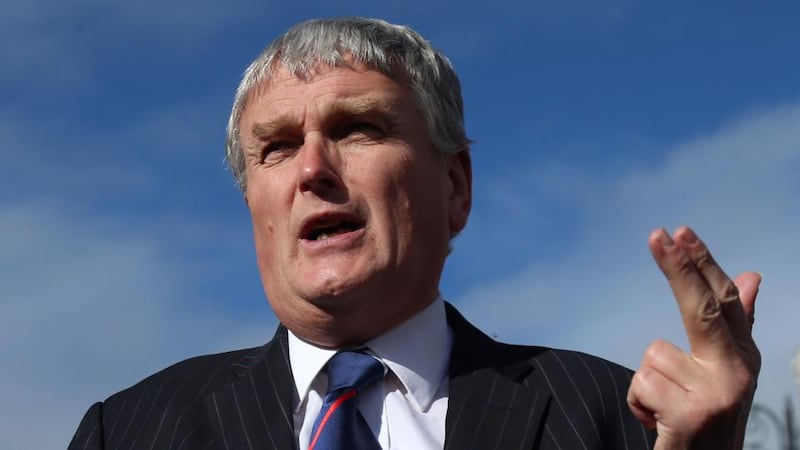 Jim Wells’s deleted tweet: “Many complaints about Sinn Féin canvassing in Rathfriland yesterday,” the DUP politician wrote. “They are not welcome in this Unionist town.” Photograph: Niall Carson/PA Wire
