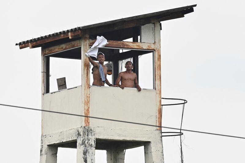 Inmates protest last August to demand the return of gang leader Adolfo Macías to their prison, after he was moved to a different facility. Photograph: AFP via Getty Images