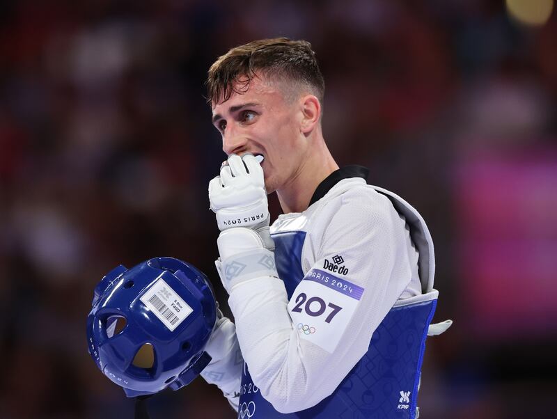 Ireland’s Jack Woolley after the repechage. Photograph: James Crombie/Inpho