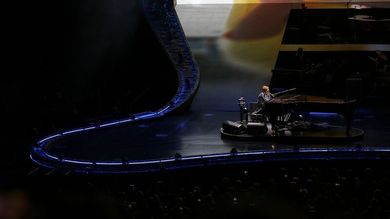 Elton John on stage at the 3Arena on Wednesday. Photograph: Laura Hutton/The Irish Times