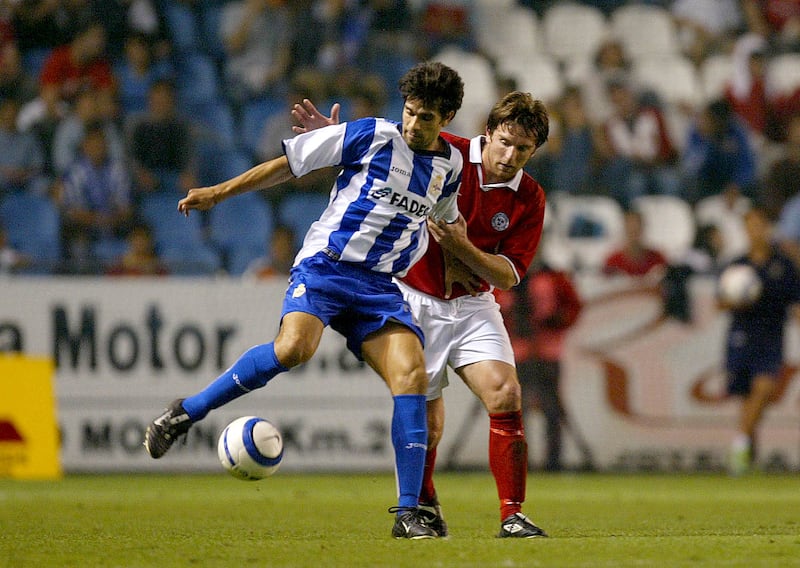 Shelbourne's Stuart Byrne was praised for his man marking job during the first leg on Juan Carlos Valeron of Deportivo La Coruna. Photograph: Morgan Treacy/Inpho 