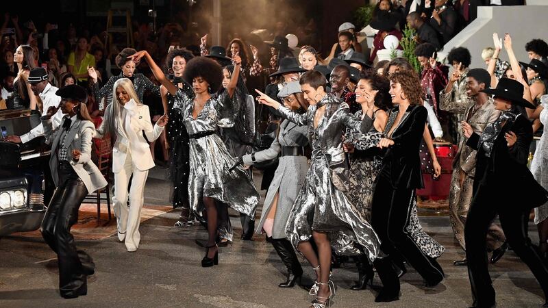 The Tommy Hilfiger TommyNow runway show. Photograph: Angela Weiss/AFP/Getty