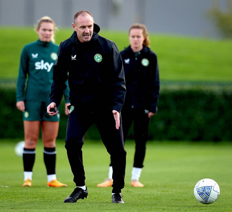 Colin Healy during a Republic of Ireland training session in October 2023. Photograph: Ryan Byrne/Inpho