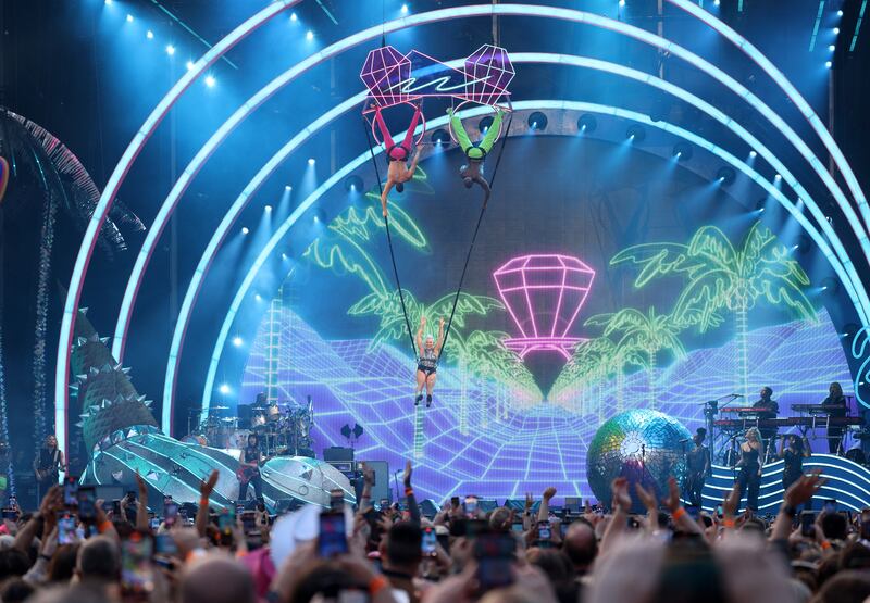 Pink plays at the Aviva Stadium in Dublin as part of her Summer Carnival tour 2024. Photograph: Laura Hutton/The Irish Times
