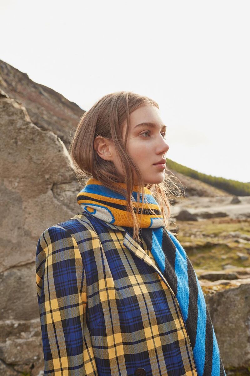 Blazer €25, scarf €10, polo neck €18, trousers €16.