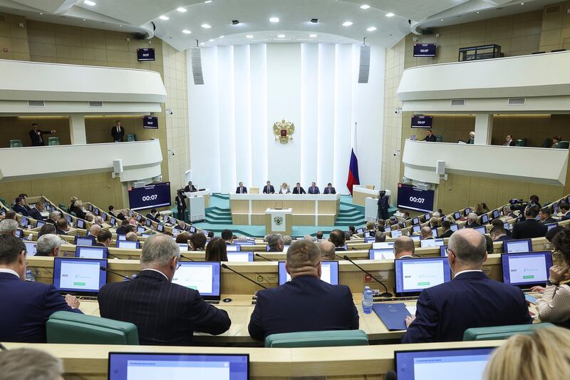Russia’s Federation Council has revoked the ratification of a global nuclear test ban Photograph: Federation Council/AP