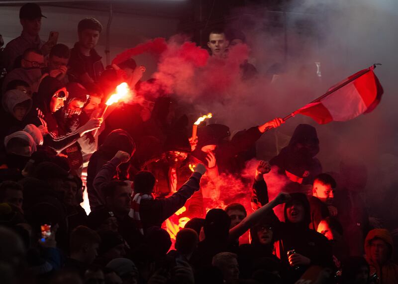 Derry City fans at the Brandywell. Photograph: Evan Logan/Inpho