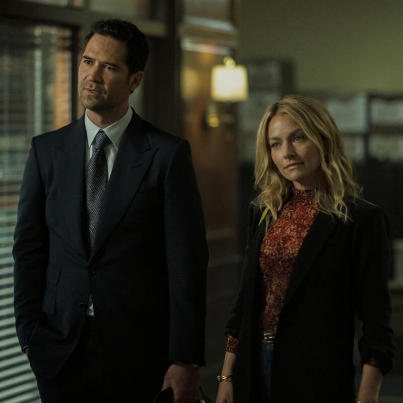 Manuel Garcia-Rulfo and Becki Newton in Lincoln Lawyer. Photograph: Lara Solanki/Netflix