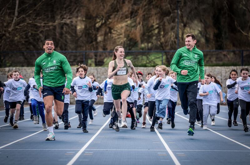 Ciara Mageean, David Gillick and Jordan Conroy: 'Volunteers nurture the kids, motivate them, inspire them.' Photograph: Dan Sheridan/Inpho