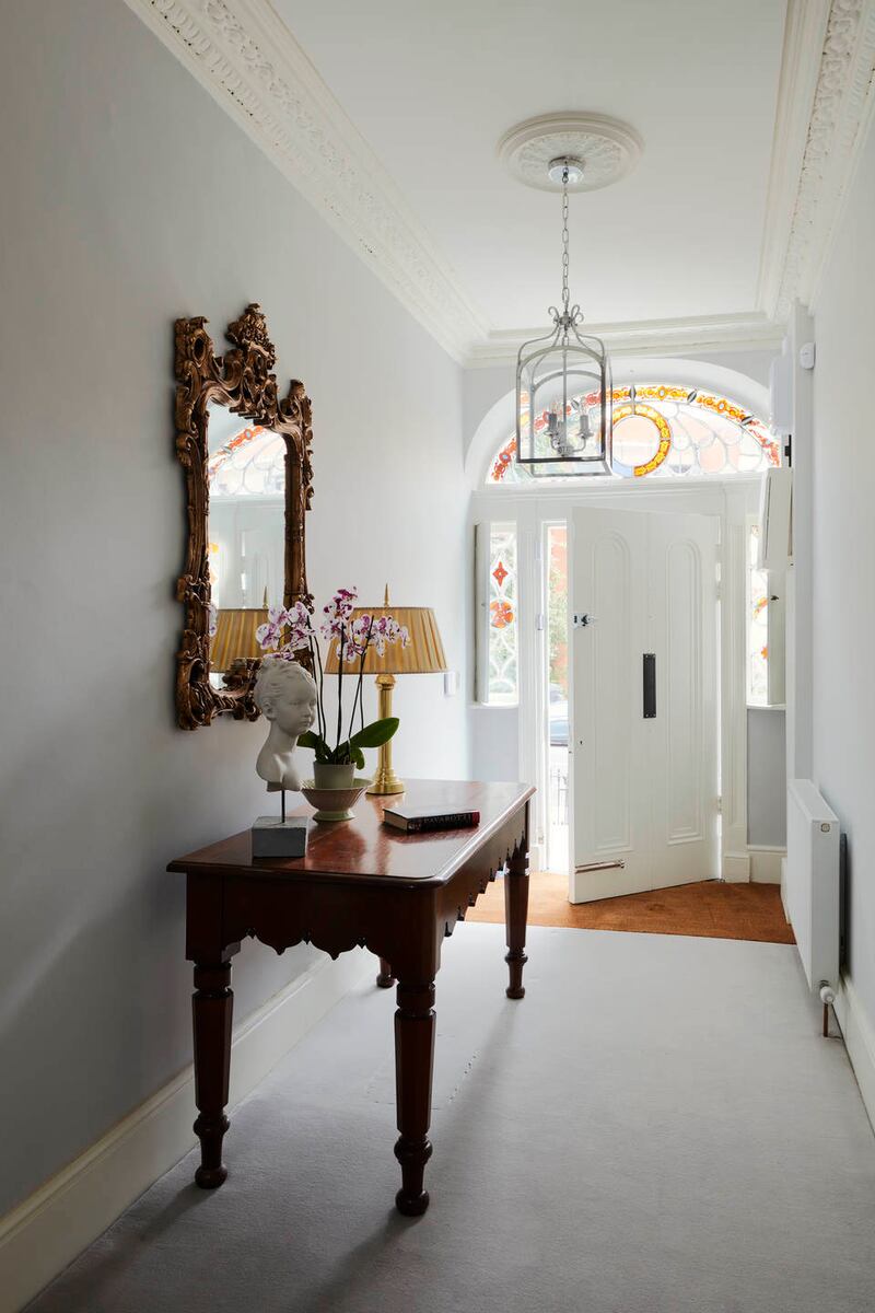 A head of Diana the Hunter takes  up her place in the hall which has a chrome light, in a break with tradttion Philip Lauterbach