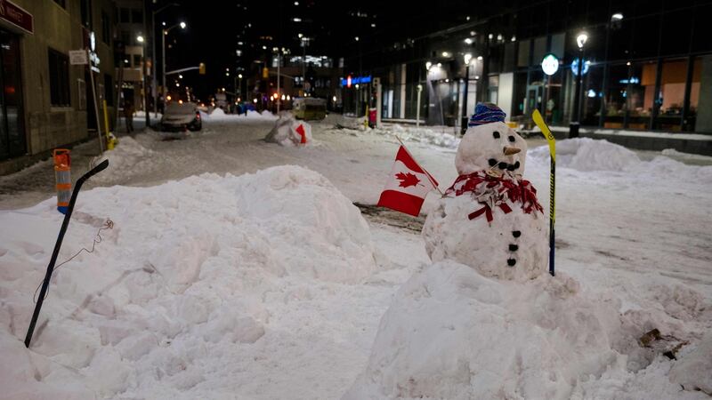 Police cleared the trucks from Wellington Street in Ottawa over the weekend. Photograph: Andrej Ivanov/AFP via Getty Images