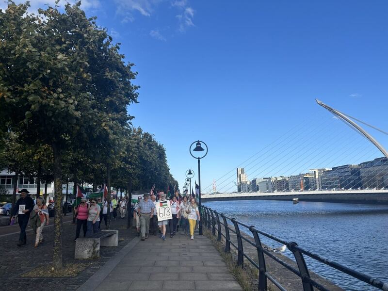 The walkers wanted to do something 'to connect the Irish people with Palestine'. Photograph: Sorcha Pollak