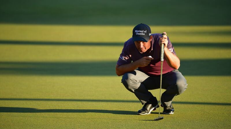Padraig Harrington  lines up a putt at the Regnum Carya Golf & Spa Resort during the second round. Photograph:  Stuart Franklin/Getty Images