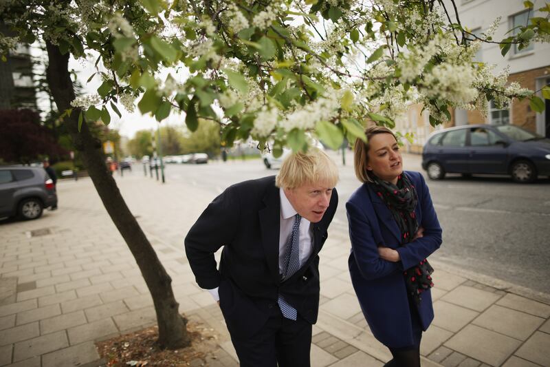 The then London Mayor Boris Johnson being interviewed by BBC Newsnight chief correspondent Laura Kuenssberg on May 1st, 2015. Photograph: Chip Somodevilla/Getty 