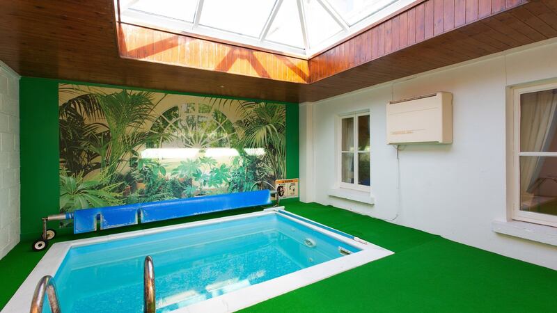 On the ground floor is a room with a deep exercise pool