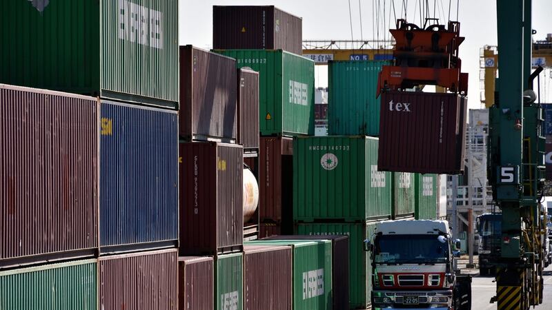 The value of exports increased by €40 million or 0.5% on an annual basis to €8.38 billion. Photograph: Franck Robichon/EPA