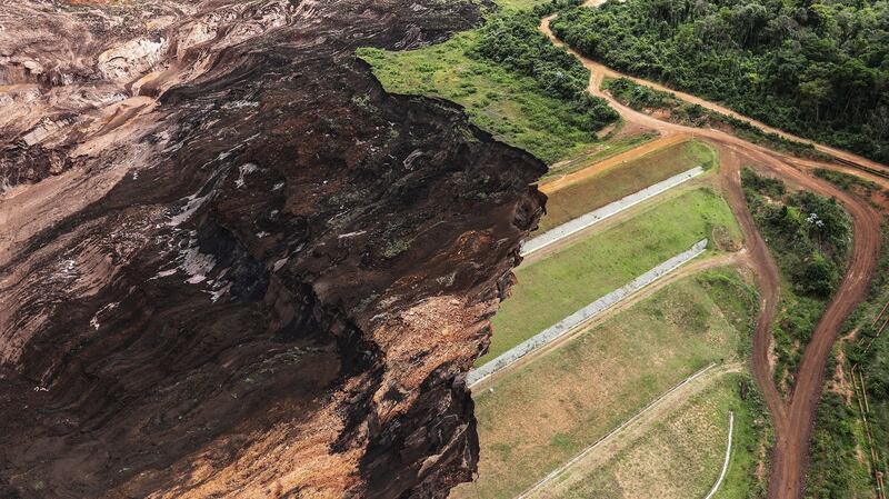 An aerial view over mud and waste  caused by the dam spill in Brumadinho, Brazil. Photograph: Antonio Lacerda/EPA