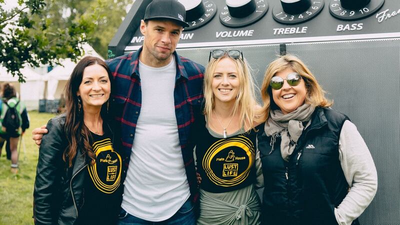 Kate Gaynor, Bressie, Susan Quirke and Paula O’Loughlin from A Lust For Life at Electric Picnic for the culmination of the #SoundEffect campaign