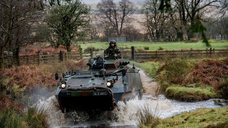 Soldiers in preparation for deployment to the Golan Heights in April. Photograph: Brenda Fitzsimons