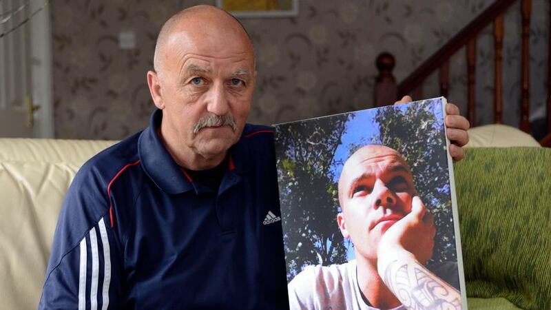 Victim: Aidan Greene with a photograph of his late son, David. Photograph: Dave Meehan