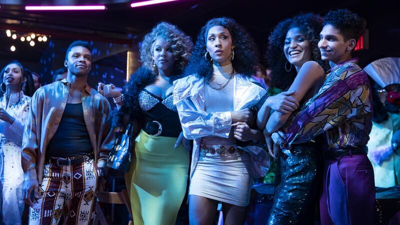 Dyllo´n Burnside as Ricky, Hailie Sahar as Lulu, Mj Rodriguez as Blanca, Indya Moore as Angel, and Angel Bismark Curiel as Lil Papi in Pose