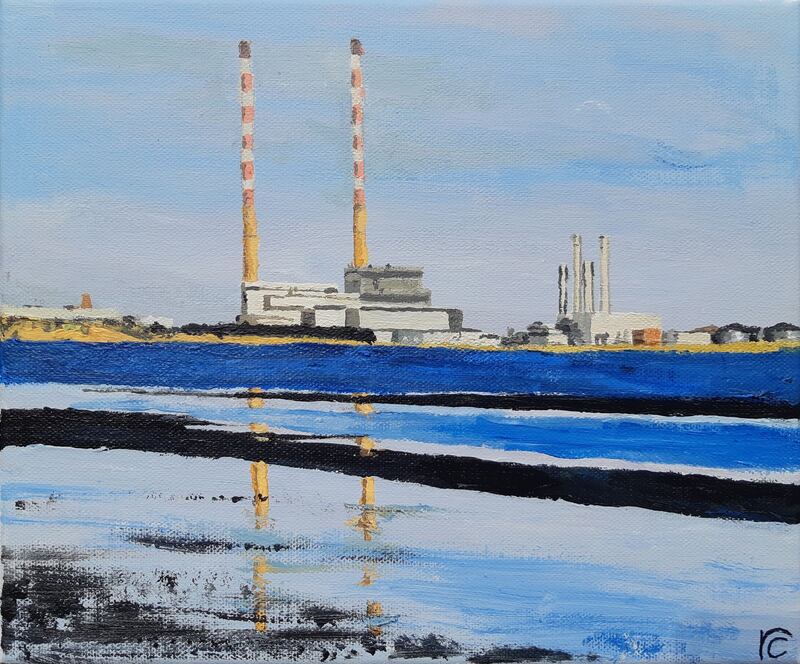 Ruairi Condon, aged 12.
'When I am going to school on the Dart I like to look at the view of Dublin Bay, I painted this picture to remind me of it.'