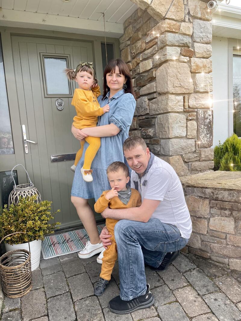 Wioleta Kelly with her husband and two children