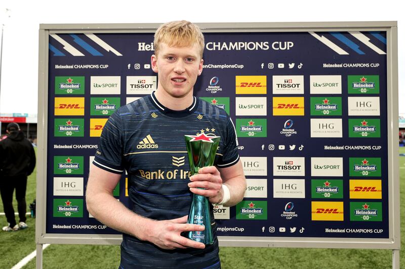 Jamie Osborne is one of four rising stars to have made a mark at Leinster this season. Photograph: Laszlo Geczo/Inpho 