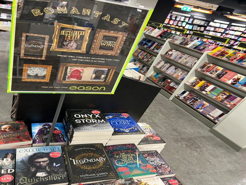 The romantasy section of the Eason bookshop on O'Connell Street, Dublin