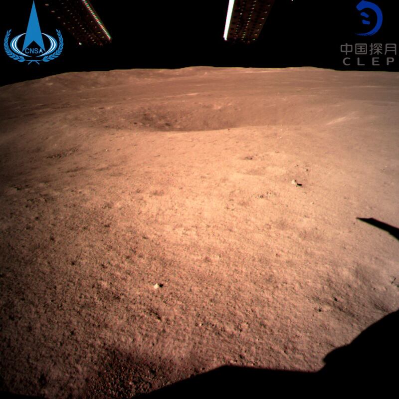 The first image of the moon’s far side taken by China’s Chang’e-4 probe. Photograph: China National Space Administration/Xinhua News Agency via AP