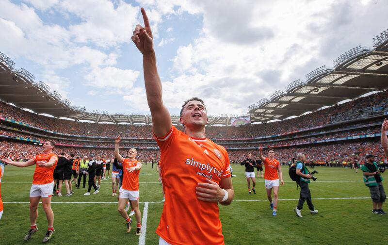 Stefan 'Soupy' Campbell celebrates after Armagh's victory over Galway in the All-Ireland final. Photograph: Tom Maher/Inpho