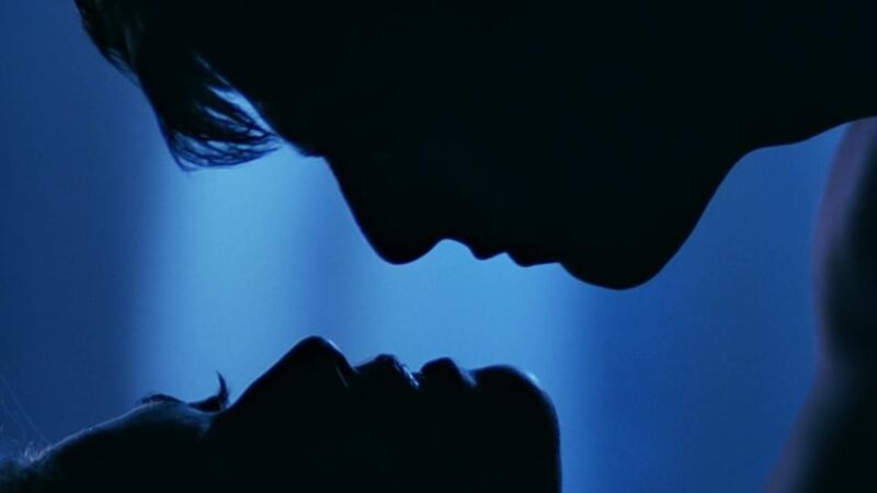 Blue movie: Tom Cruise and Kelly McGillis in Top Gun, from 1986  Tom Cruise and Kelly McGillis in Top Gun from 1986