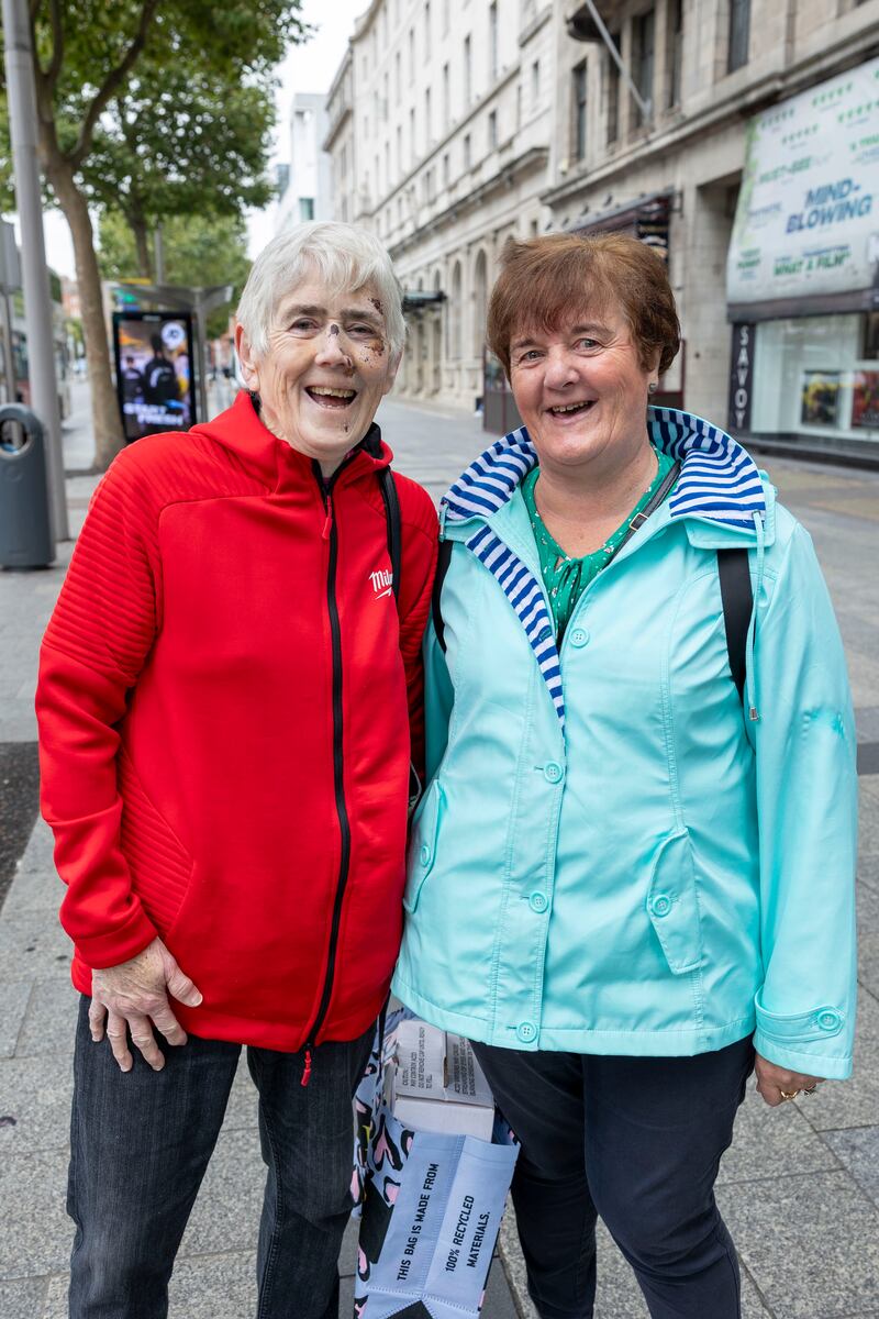 Mary McCarty and Monica McCarthy from Tipperary: 'The services seem good to get in and out of the city.' Photograph: Tom Honan