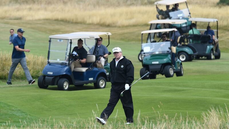 US president Donald Trump has played a reported 293 rounds of golf from taking office in January 2017 to the end of this September. Photograph: Getty Images
