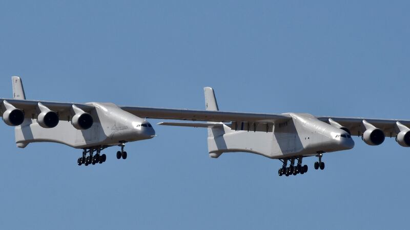 The world’s largest airplane has been  built by the late Paul Allen’s company Stratolaunch Systems. Photograph: Reuters
