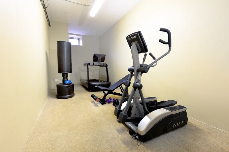 Home gym on the basement level. Photograph: James Osborne