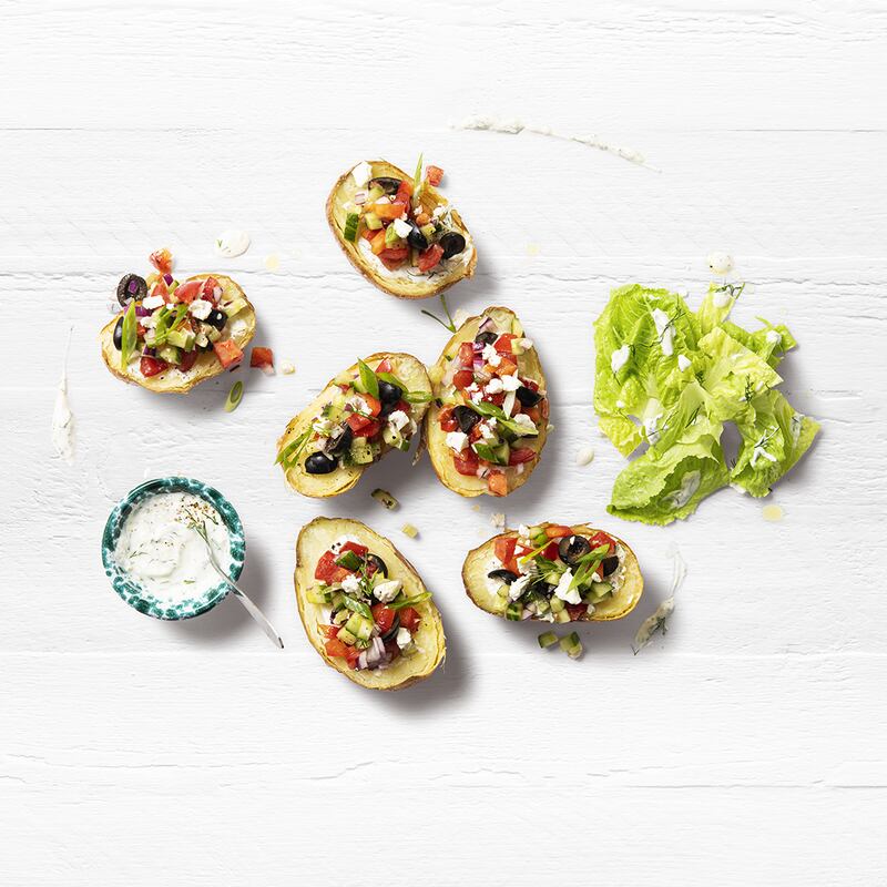 Greek-style stuffed potatoes