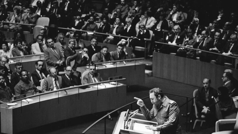 President Fidel Castro of Cuba at the United Nations, October 12th, 1979. Photograph: Paul Hosefros/The New York Times