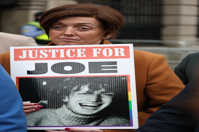 Marguerite Drennan, mother of Joe Drennan, during a demonstration seeking an appeal earlier this year. Photograph: Collins 